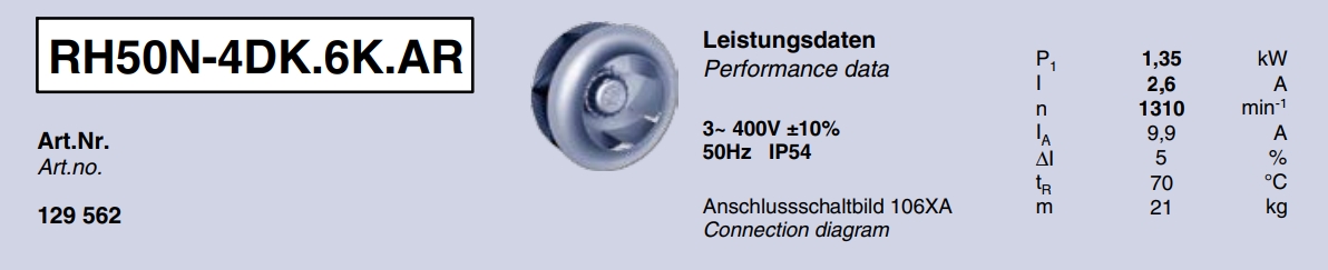 Технологические характеристики RH50N-4DK.6K.AR, арт. 129 562